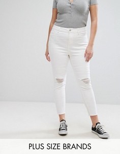 Рваные джинсы скинни New Look Plus - Белый