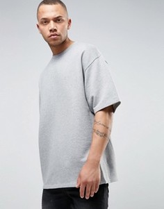 Свободный серый свитшот с короткими рукавами ASOS - Серый