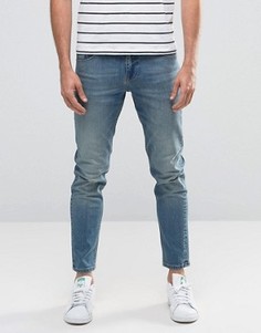 Эластичные укороченные джинсы слим плотностью 12,5 унций ASOS - Синий