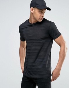 Длинная футболка с полупрозрачной полосой ASOS - Черный