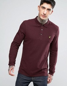 Однотонная футболка-поло с длинными рукавами Lyle &amp; Scott - Красный