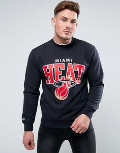 Свитшот с надписью Miami Heat Mitchell &amp; Ness - Черный