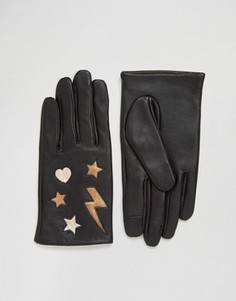 Кожаные перчатки ASOS - Черный