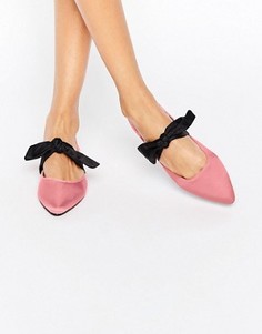 Балетки с бантиком ASOS LOVEABLE - Розовый