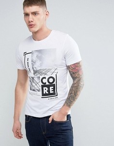 Футболка с принтом на груди Jack &amp; Jones Core - Белый