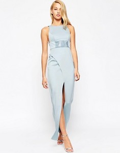 Платье макси со стразами на поясе ASOS - Синий