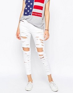 Рваные джинсы слим с классической талией Hilfiger Denim Naomi - Белый