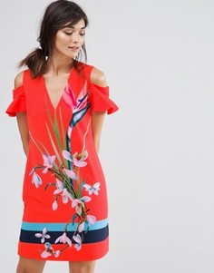 Платье с вырезами и тропическим принтом Ted Baker Leea - Красный