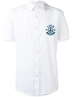 рубашка с вышитым логотипом  Love Moschino