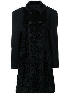 faux fur overlay coat Comme Des Garçons Vintage