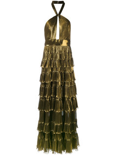 вечернее платье с многоярусной юбкой Elie Saab