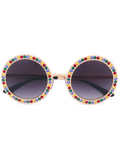 солнцезащитные очки в круглой оправе с отделкой Dolce &amp; Gabbana