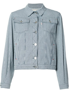 striped denim jacket Maison Kitsuné