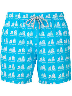 stone print swim shorts Capricode