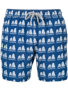 stone print swim shorts Capricode