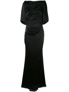 draped fitted evening gown Talbot Runhof