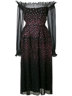 metallic dot bardot dress Talbot Runhof