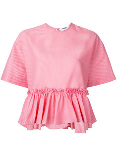 топ с плиссировкой и короткими рукавами MSGM