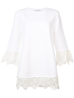 lace inset pullover Oscar de la Renta
