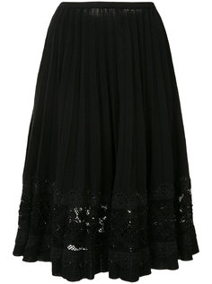 jet bead lace embroidery skirt Oscar de la Renta