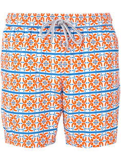 tile print swim shorts  Capricode