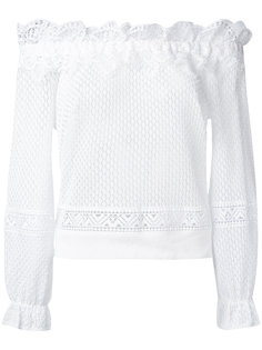 кружевная блузка с открытыми плечами Alberta Ferretti