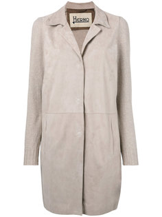 single breasted coat Herno