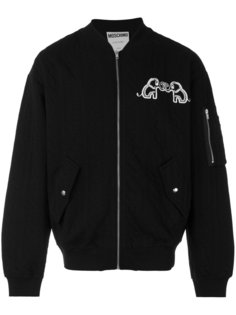 куртка-бомбер с логотипом сзади Moschino