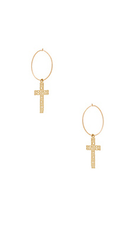 Small cross hoop earring - ERTH