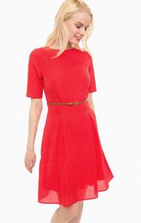 Красное платье в горошек с ремнем Sugarhill Boutique