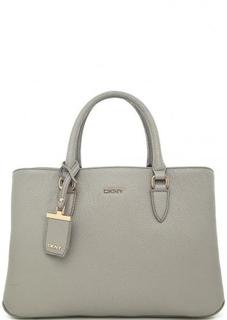 Серая кожаная сумка со съемным ремнем Dkny