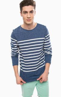 Синий хлопковый джемпер в полоску Scotch&Soda