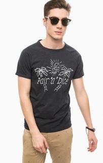 Хлопковая футболка с контрастным принтом Scotch&Soda