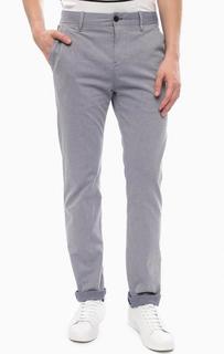 Синие зауженные хлопковые брюки Strellson