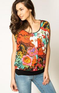 Разноцветный топ с цветочным принтом Fornarina