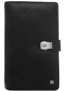 Черная кожаная барсетка с застежкой на замок Sergio Belotti