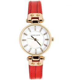 Кварцевые часы с кожаным браслетом Anne Klein