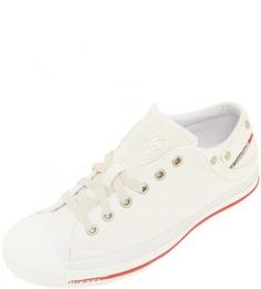 Текстильные кеды белого цвета Diesel