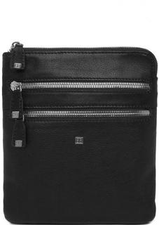 Черная кожаная сумка на молнии Sergio Belotti
