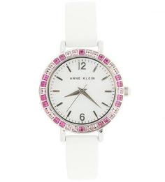Часы круглой формы с отделкой кристаллами Anne Klein