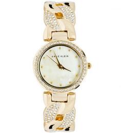 Часы с золотистым металлическим браслетом Anne Klein
