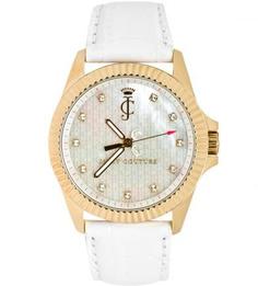Часы курглой формы с отделкой кристаллами Juicy Couture