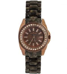 Часы с коричневым пластиковым ремешком Anne Klein