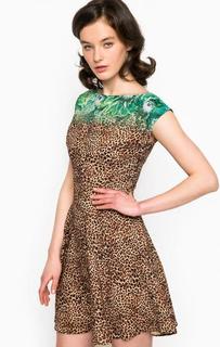 Короткое платье с животным принтом Guess