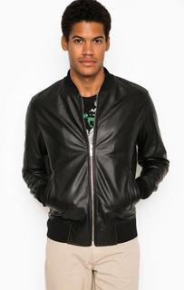 Кожаная куртка с подкладкой из вискозы Bikkembergs