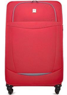 Красный текстильный чемодан на колесах Verage