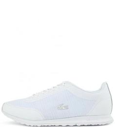 Белые текстильные кроссовки Lacoste