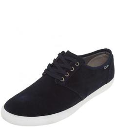 Темно-синие кеды из замши Clarks
