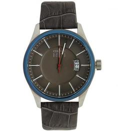 Часы с кожаным ремешком с выделкой под рептилию Cerruti 1881