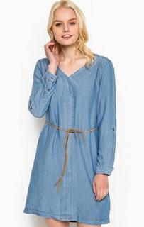 Синее платье с длинными рукавами Hilfiger Denim